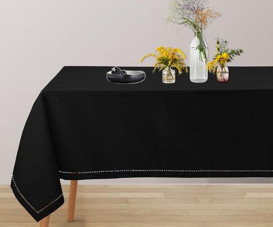 Black Tablecloth - Hemstitched