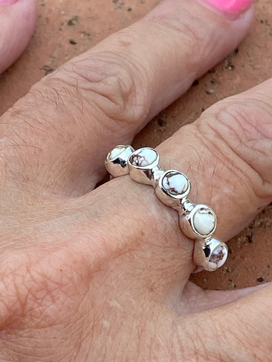 Wild Horse & Sterling Silver Stacker Band