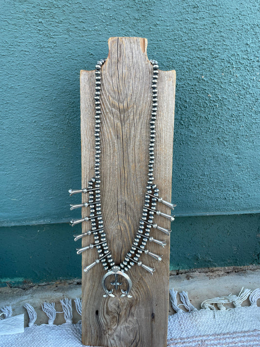 Handcrafted Sterling Silver Squash Blossom Necklace By Joseph Martinez