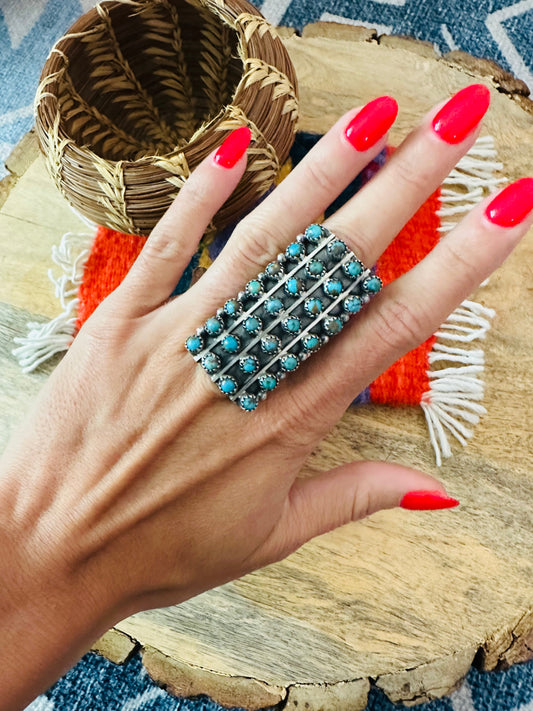Handcrafted Sterling Silver & Kingman Turquoise Snake Eye Ring