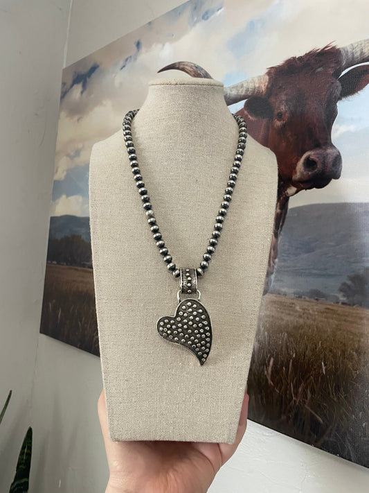 Handcrafted Sterling Silver Heart Pendant Signed