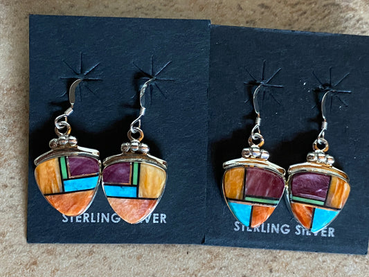 Handcrafted Turquoise, Orange Spiny Berry Dangle Earrings