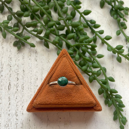 Handcrafted Sterling Silver & Malachite Mini Ring