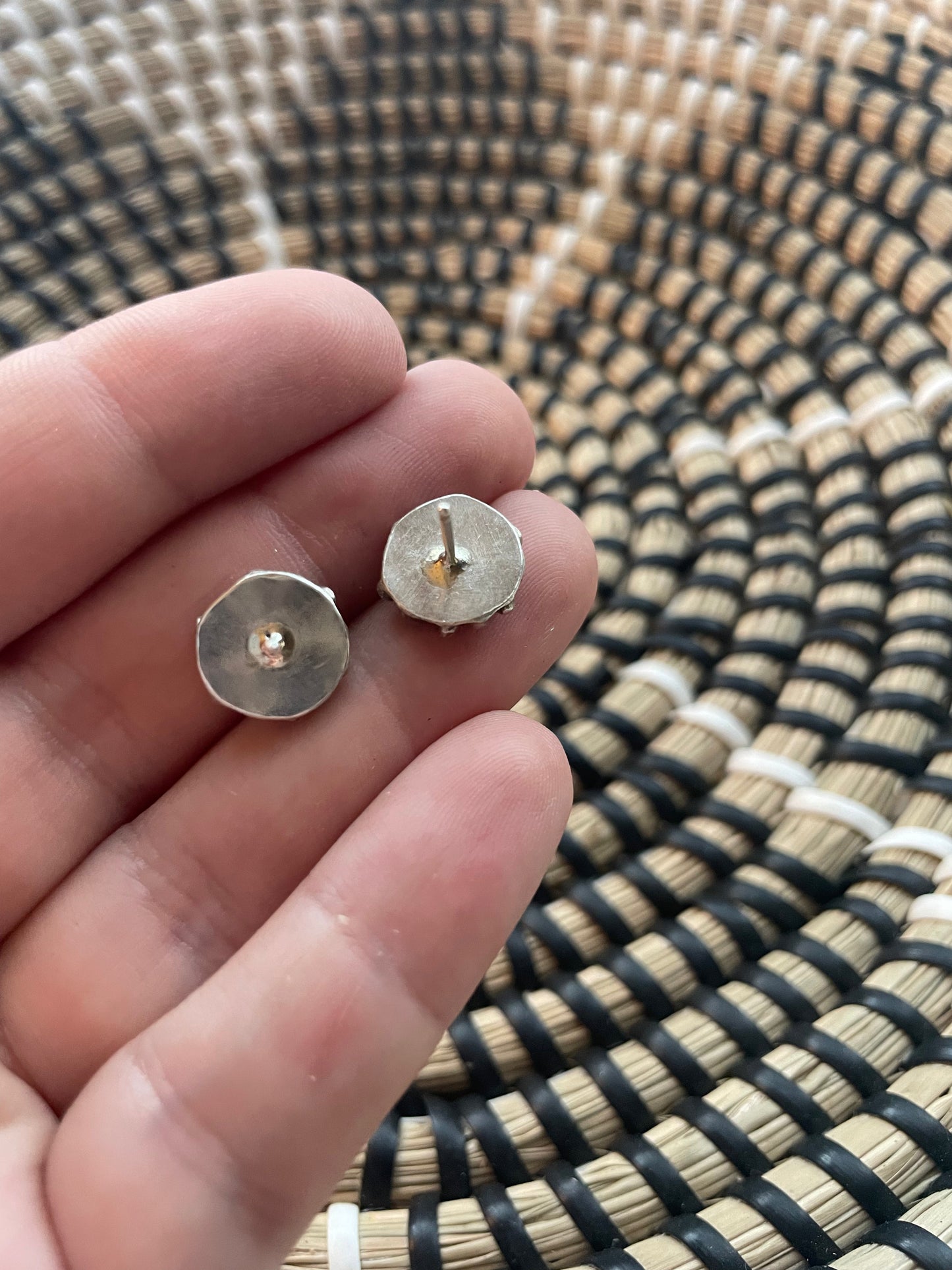 Handcrafted Sterling Silver & Turquoise Flower Stud Earrings