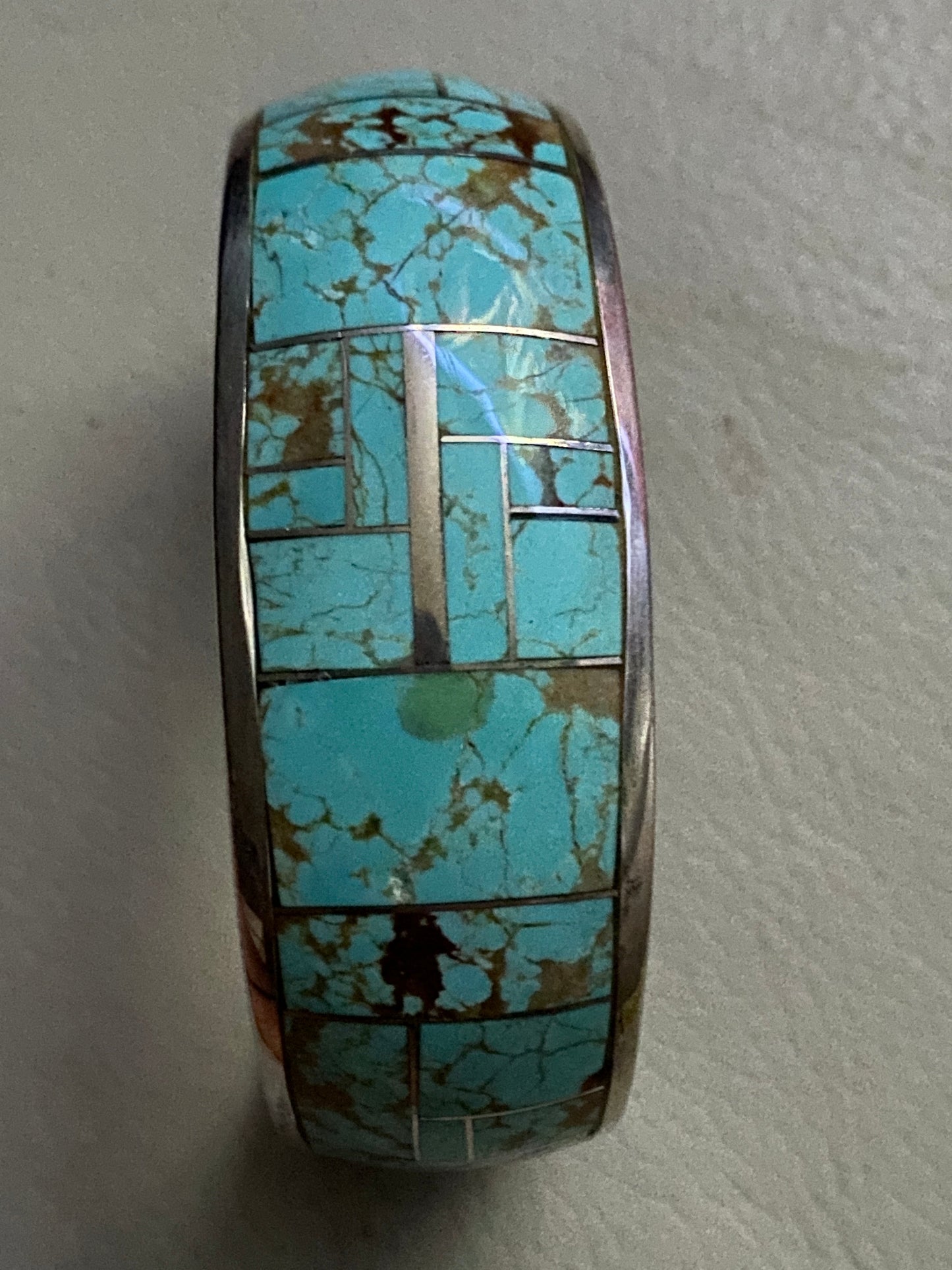 Handcrafted Turquoise 8 & Sterling silver 2 1/4” Wide Cuff Bracelet