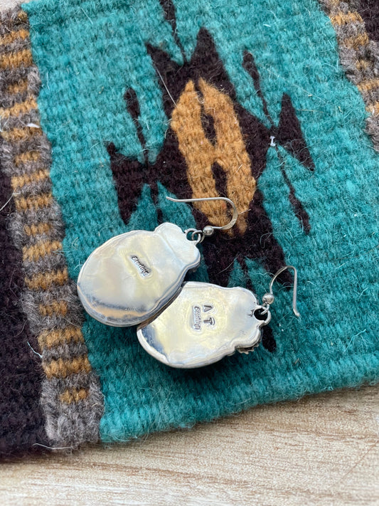 Handcrafted Kingman Turquoise & Sterling Silver Dangle Earrings