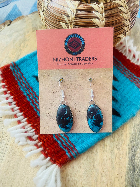 Handcrafted Turquoise & Sterling Silver Dangle Earrings