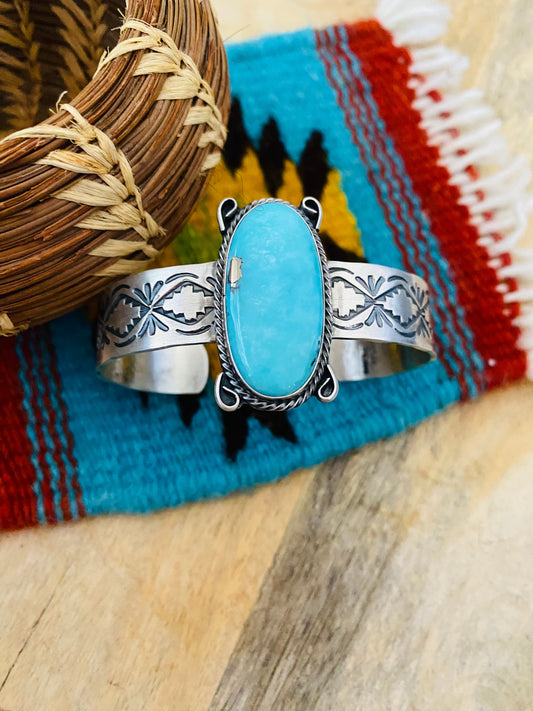 Handcrafted Sterling Silver & Turquoise Cuff Bracelet