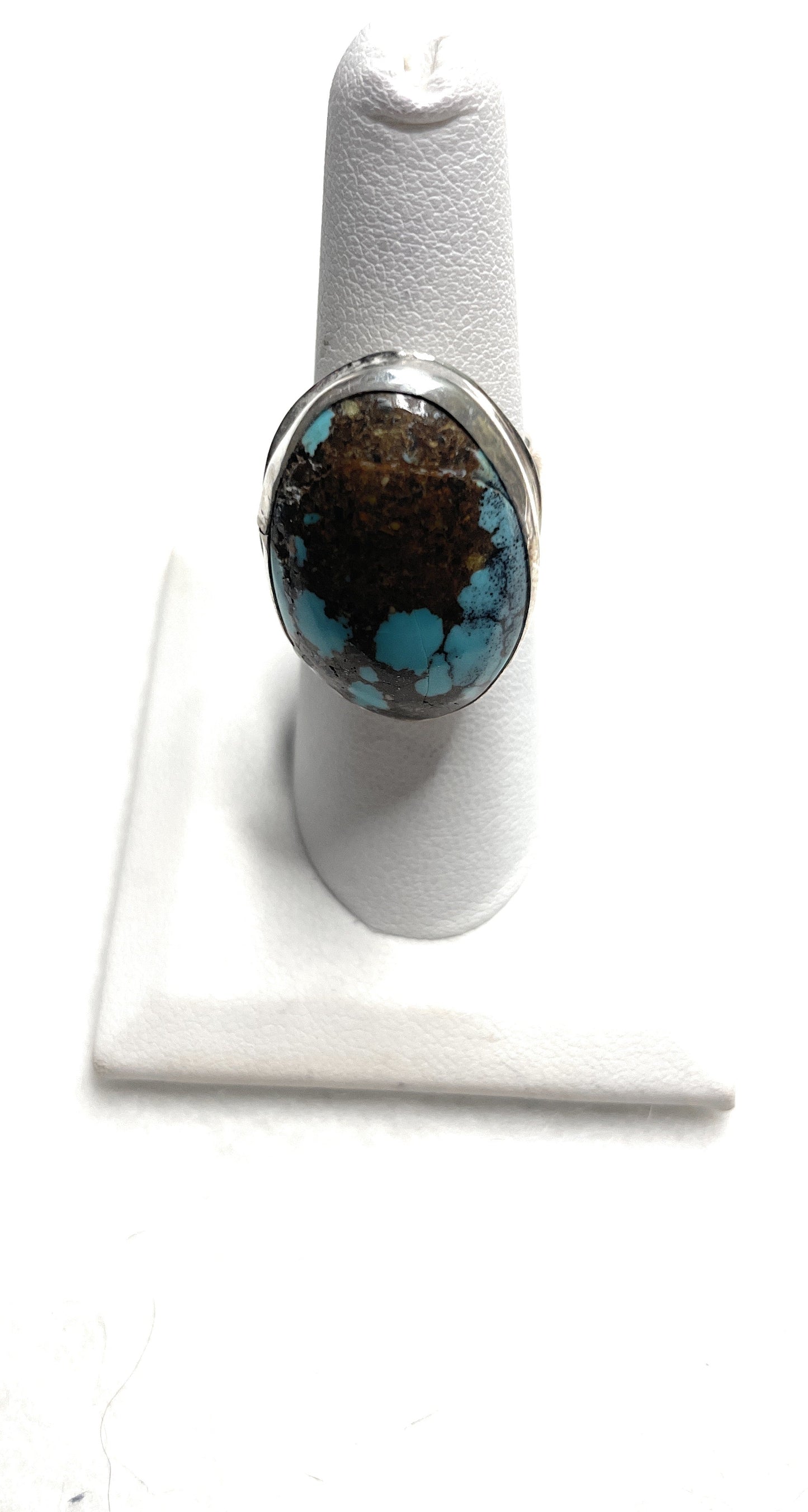 Handcrafted Turquoise And Sterling Silver Ring Sz 7