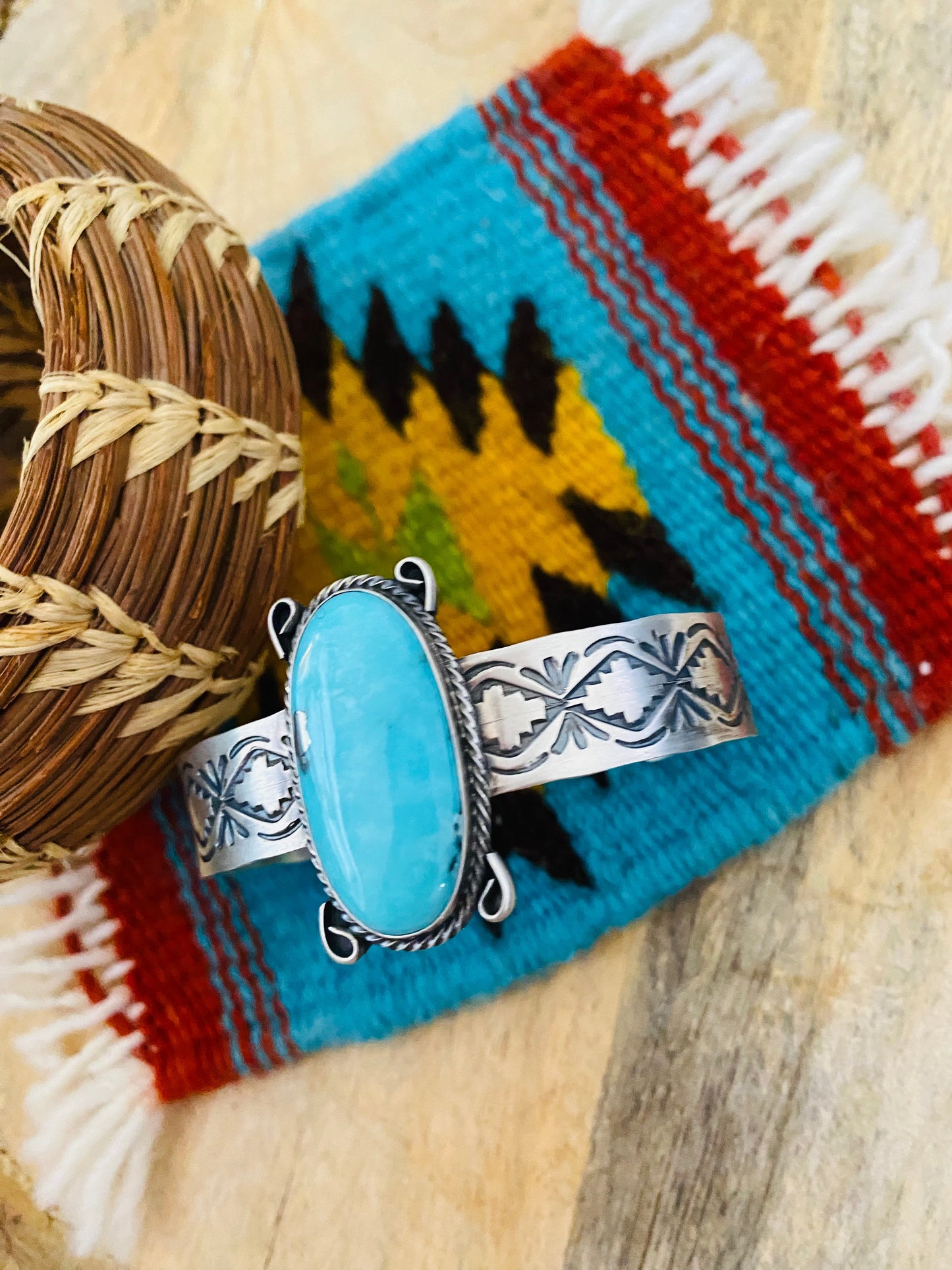 Handcrafted Sterling Silver & Turquoise Cuff Bracelet