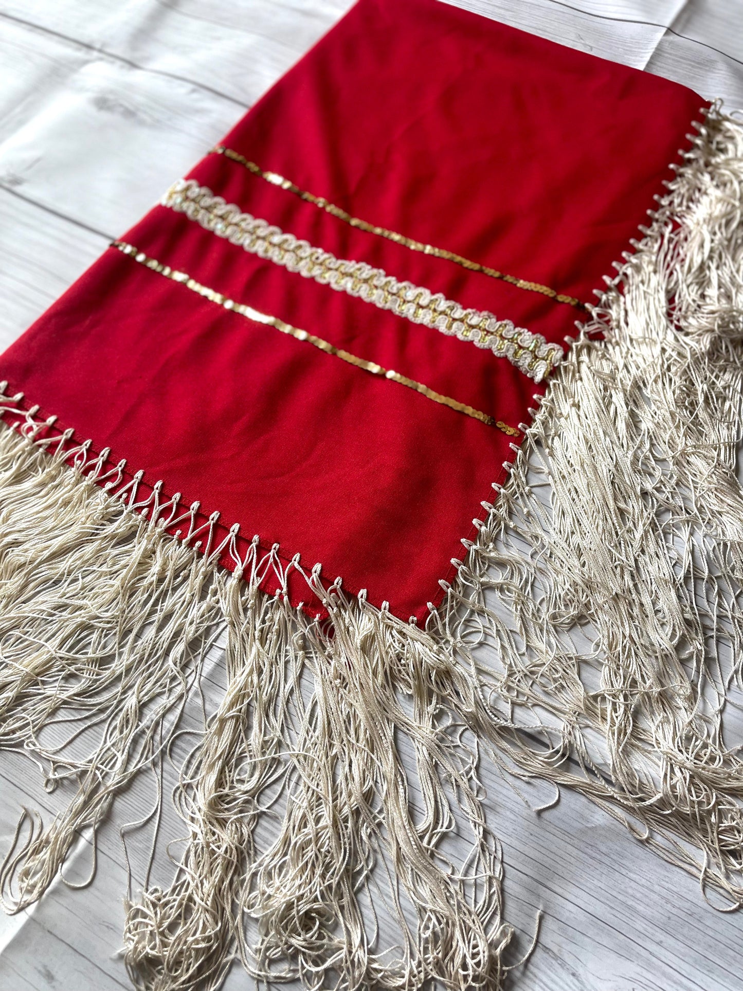 Handcrafted Old Pawn Red Vintage Blanket