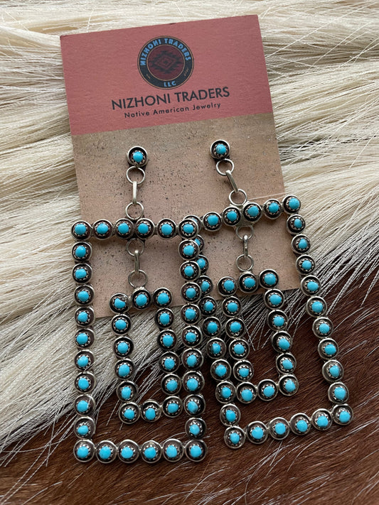 Handcrafted Sterling Silver Turquoise Dangle Earrings