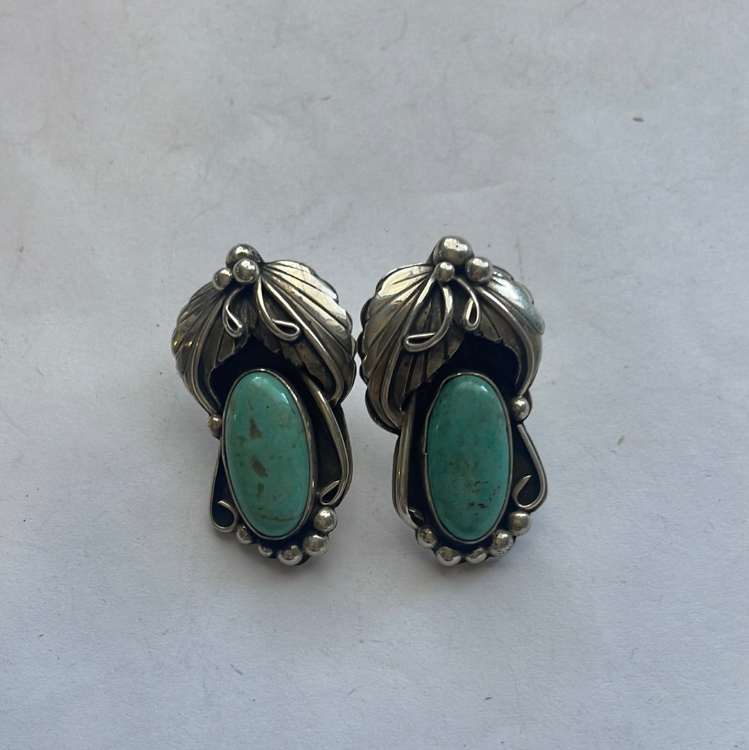 Navajo Turquoise & Sterling Silver Post Earrings