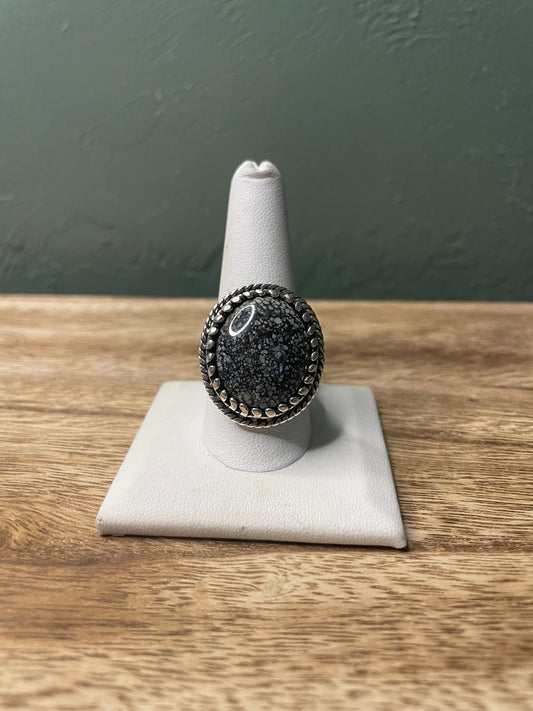 Handcrafted New Lander Turquoise And Sterling Silver Ring Size 10