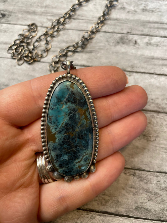 Handcrafted Turquoise And Sterling Silver Necklace