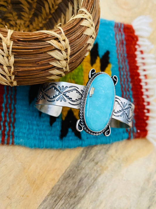 Handcrafted Sterling Silver & Turquoise Cuff Bracelet