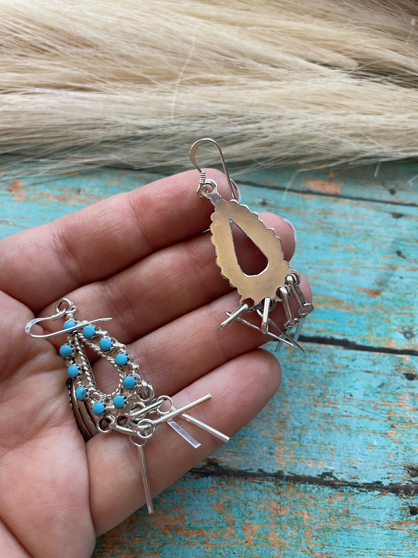 Handcrafted Sterling Silver & Turquoise Dangle Earrings