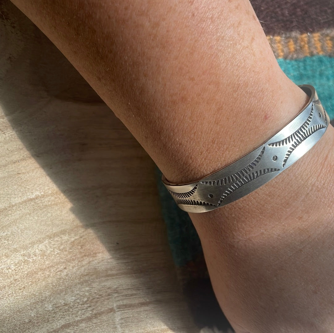 Handcrafted Sterling Silver Bracelet Cuff Handstamped