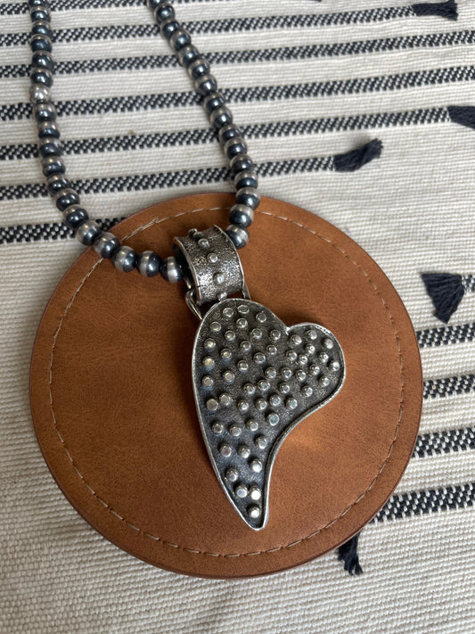 Handcrafted Sterling Silver Heart Pendant Signed