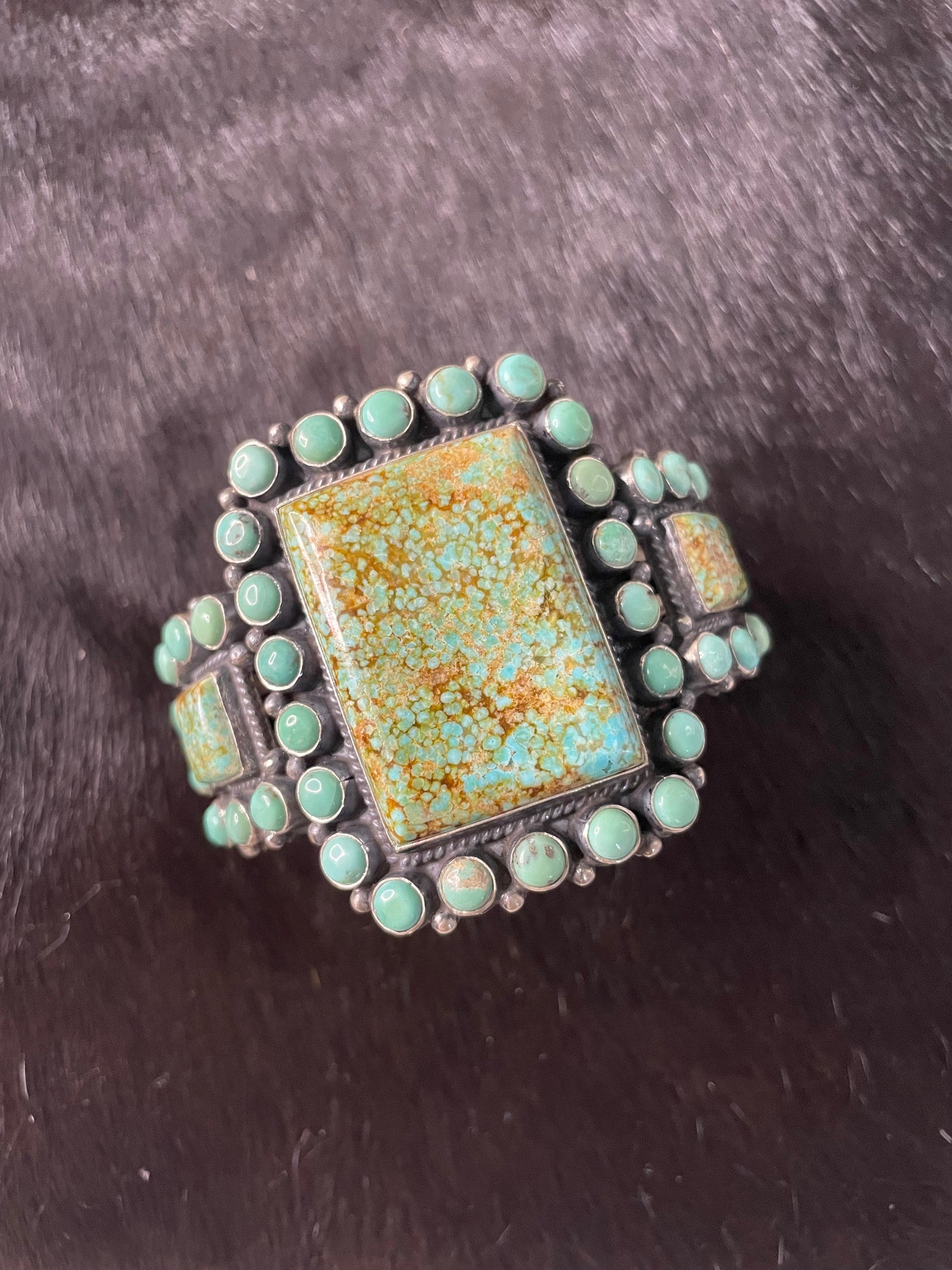 Anthony Skeets Navajo Turquoise & Sterling Silver Cuff Bracelet Signed