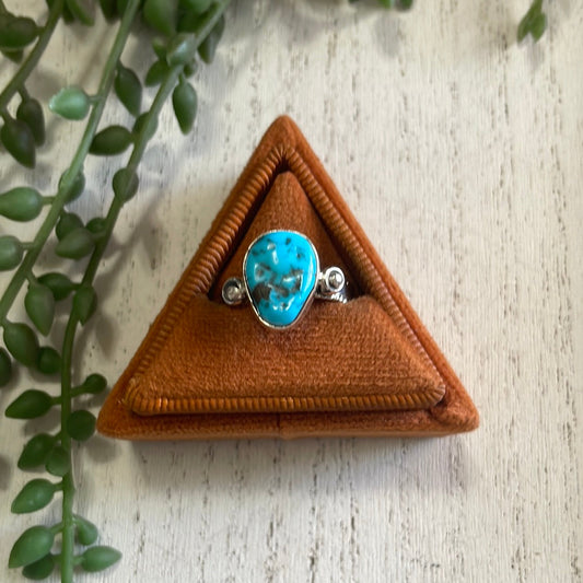 Handcrafted Sterling Silver Single Stone Turquoise Ring