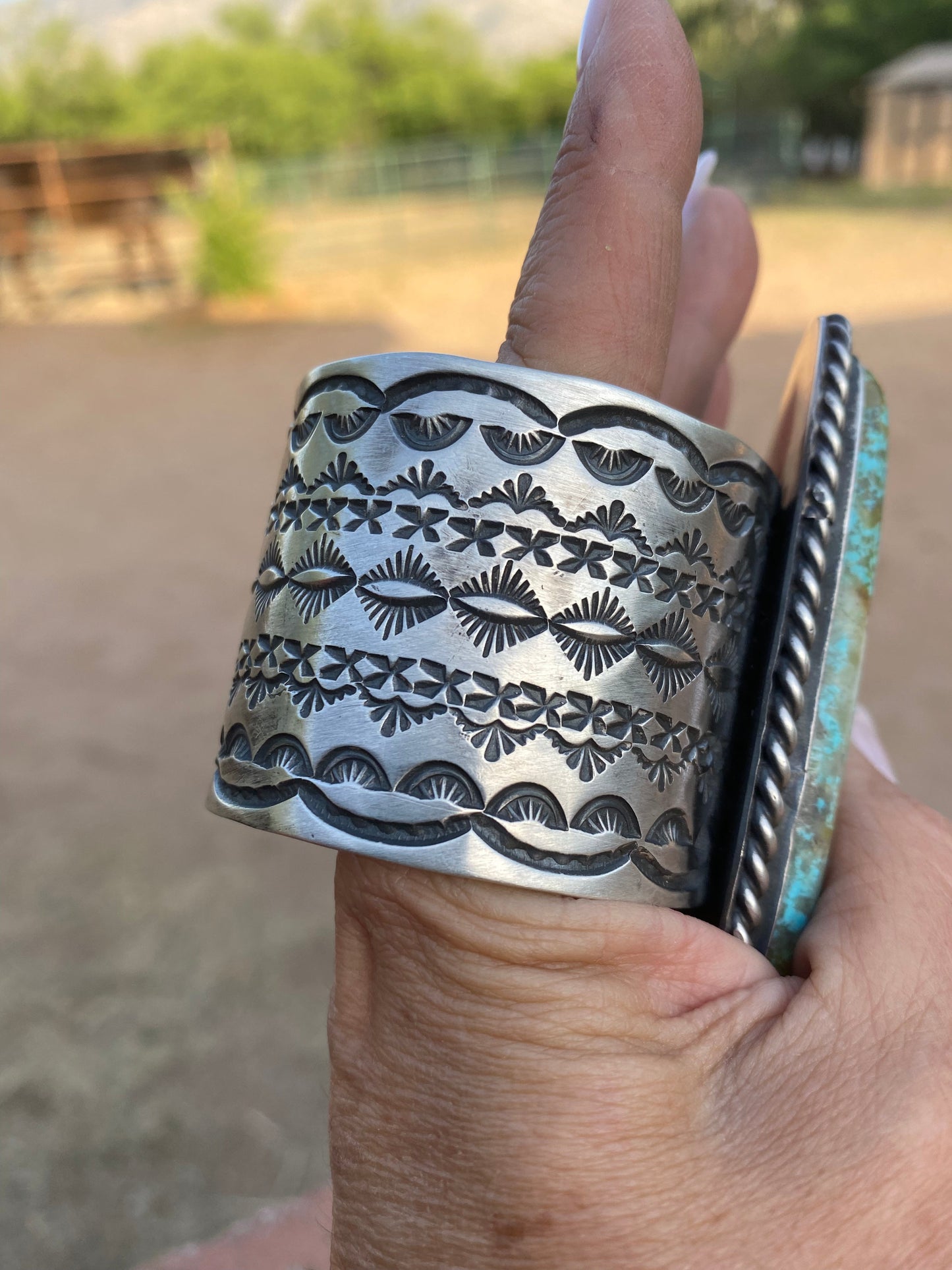 Jennifer Garcia Sterling Silver & Royston Turquoise Cuff Bracelet