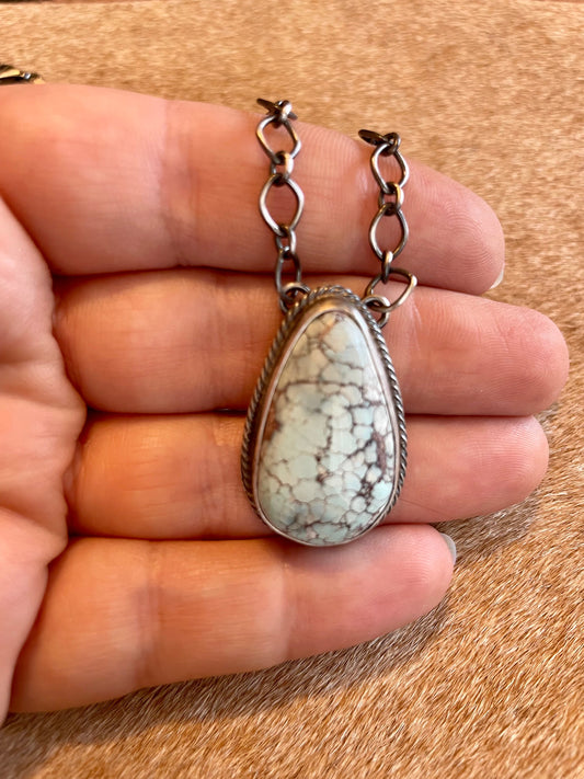 Handcrafted Sterling Silver & Golden Hills Turquoise Necklace