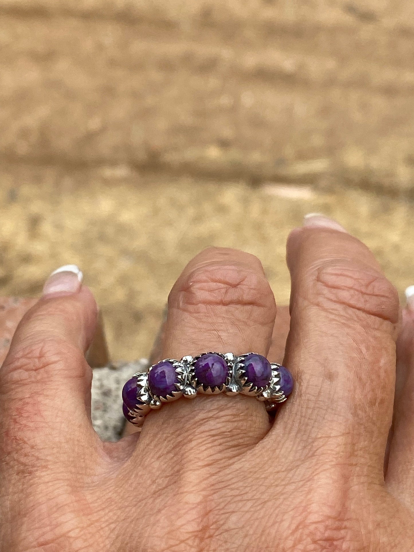 Purple Mojave Turquoise & Sterling Silver Eternity Band