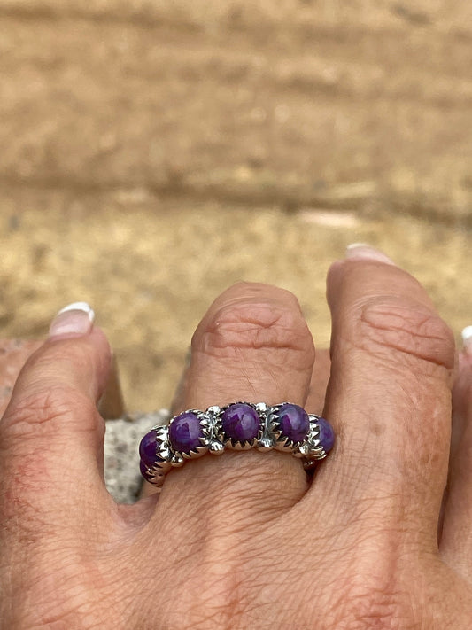 Purple Mojave Turquoise & Sterling Silver Eternity Band