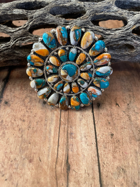 Handcrafted Sterling Silver And Multi Stone Spice Pendant Pin by Juliana Williams