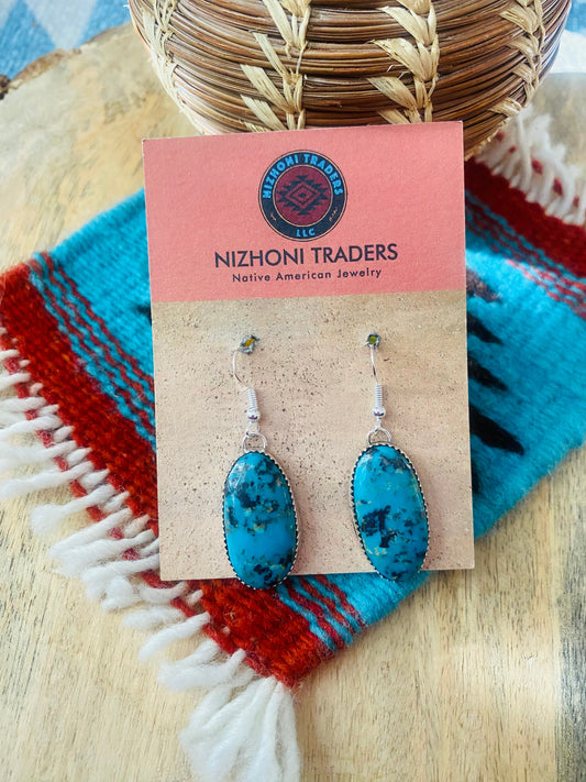 Handcrafted Turquoise & Sterling Silver Dangle Earrings