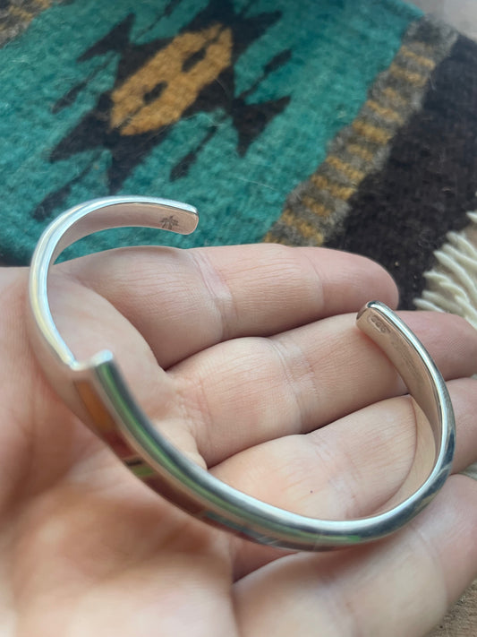 Handcrafted Handmade Sterling & Multi Stone Inlay Cuff Bracelet