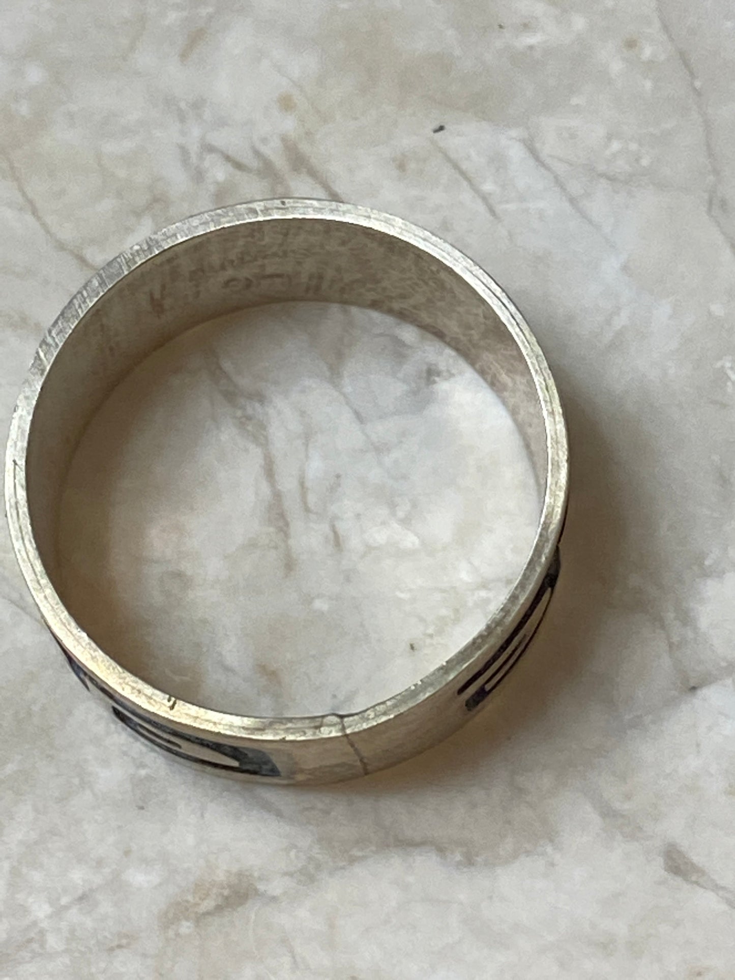 Handcrafted Sterling Silver Tribal Ring Size 10.25