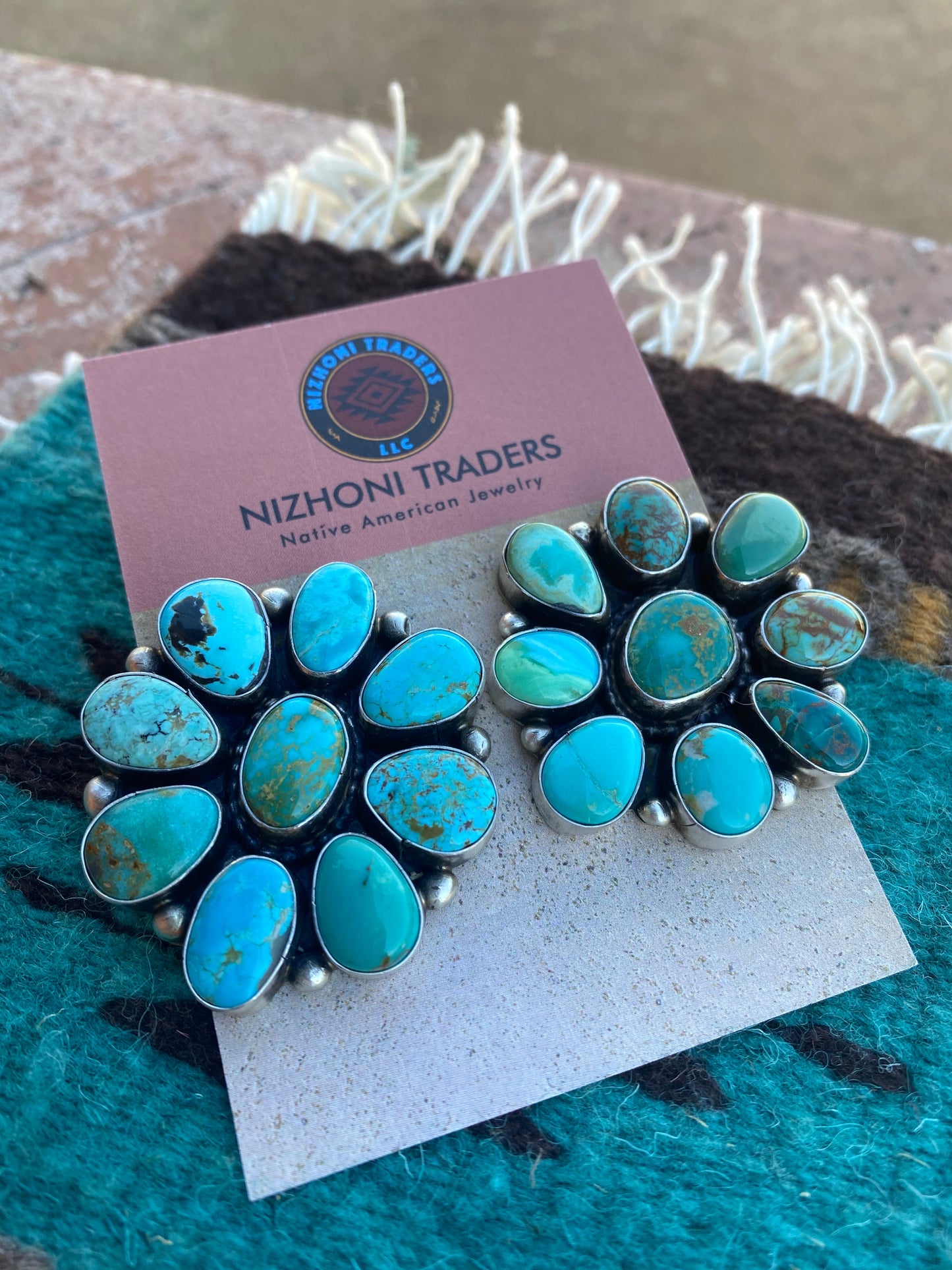 Navajo Royston Turquoise earrings by Sheila Becenti