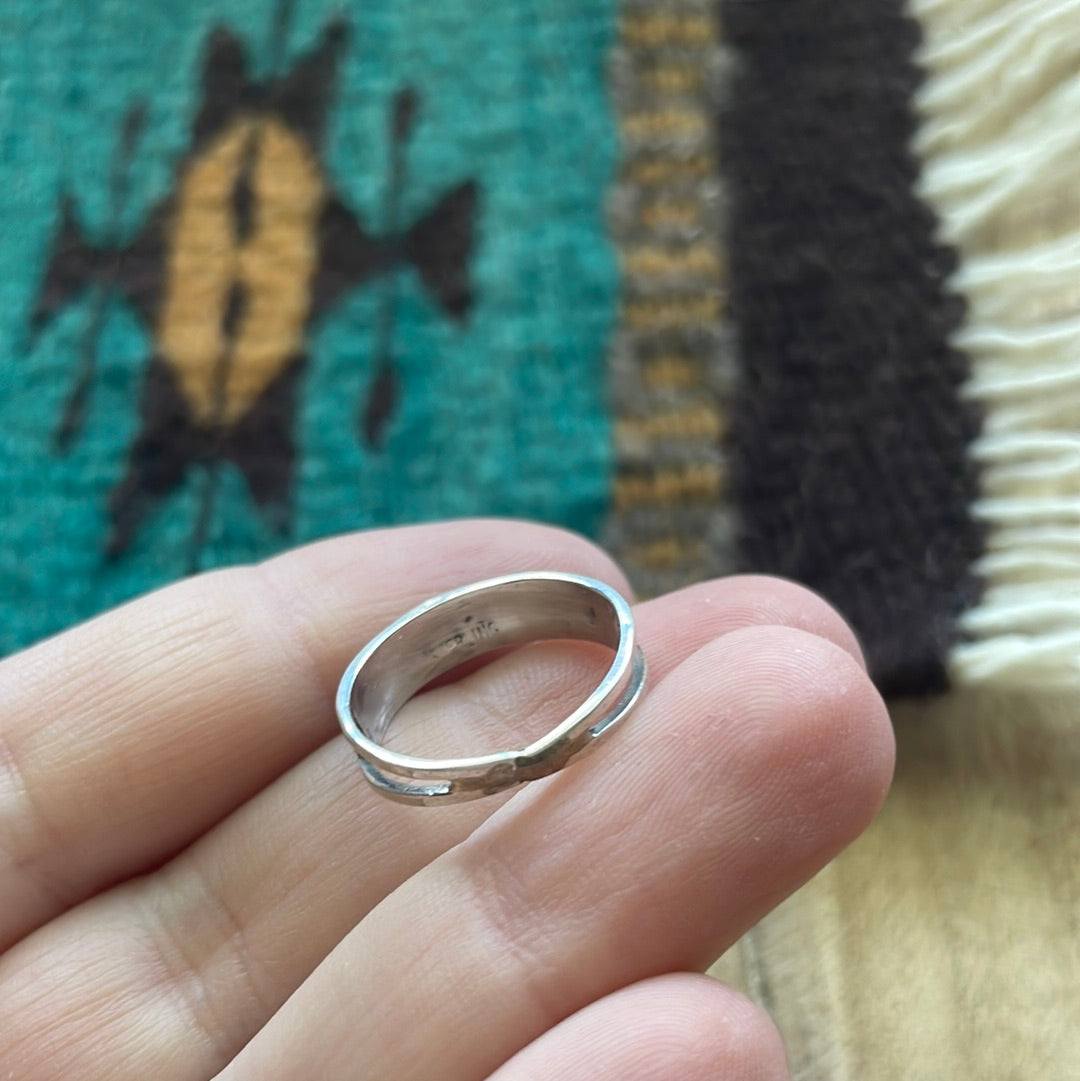 Handcrafted Sterling Silver & Blue Opal Inlay Ring