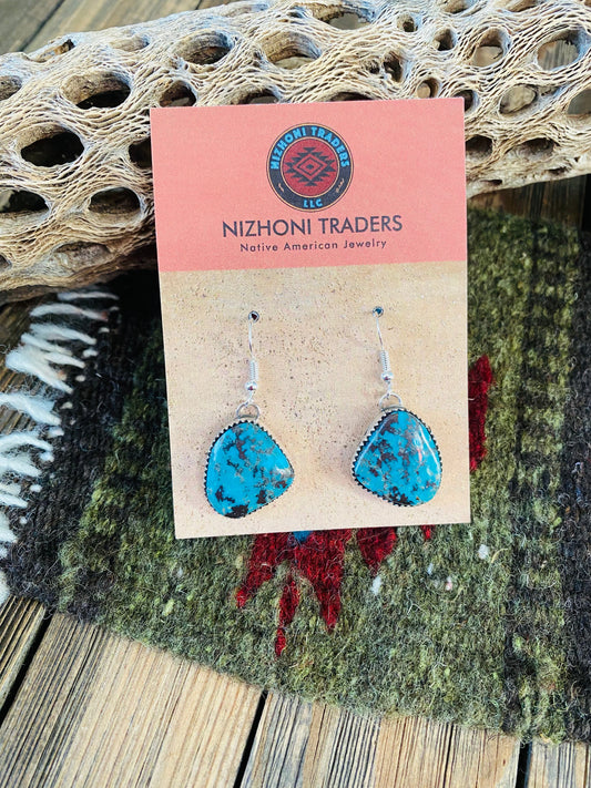 Handcrafted Turquoise & Sterling Silver Dangle Earrings