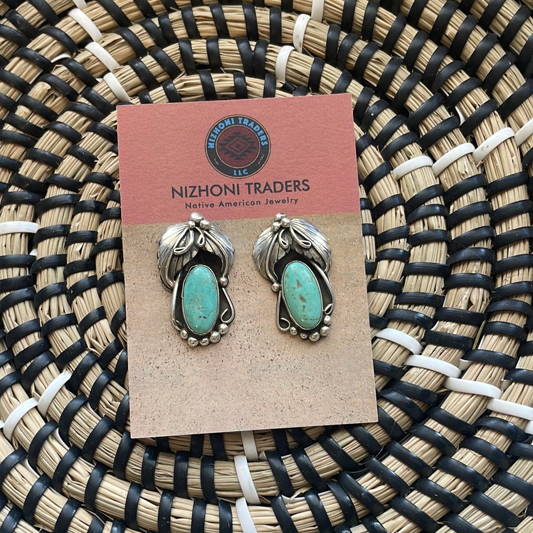 Navajo Turquoise & Sterling Silver Post Earrings