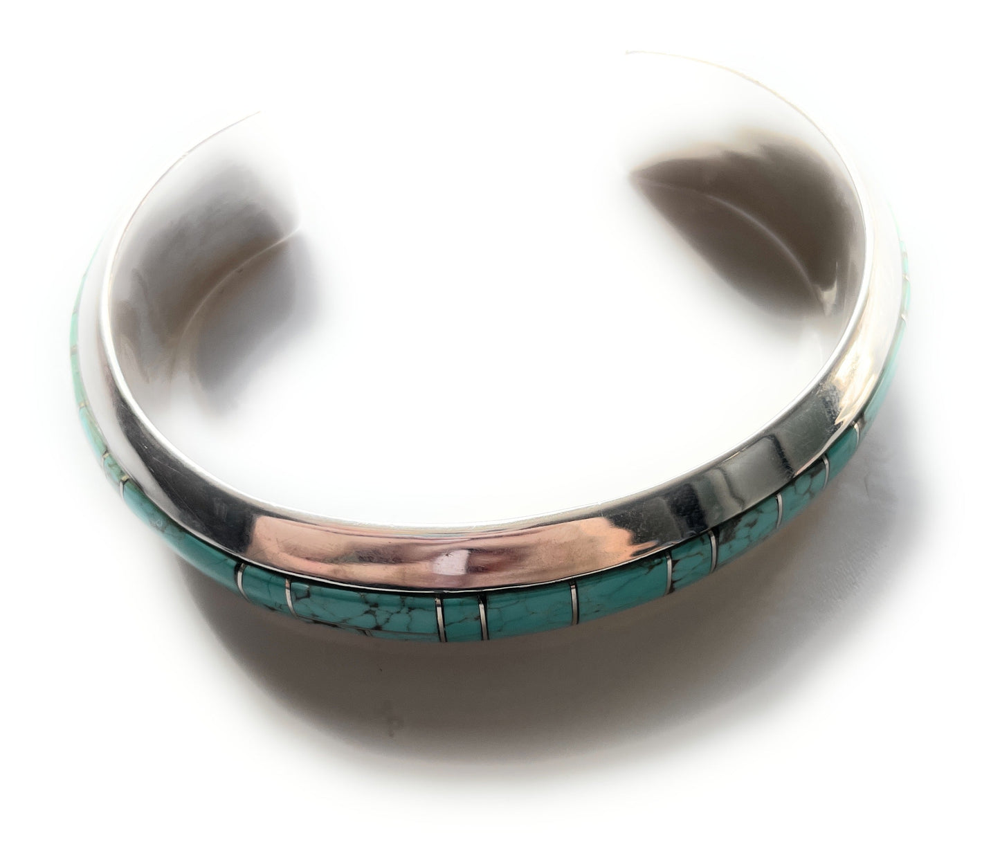 Handcrafted Handmade Sterling & Number 8 Turquoise Cuff