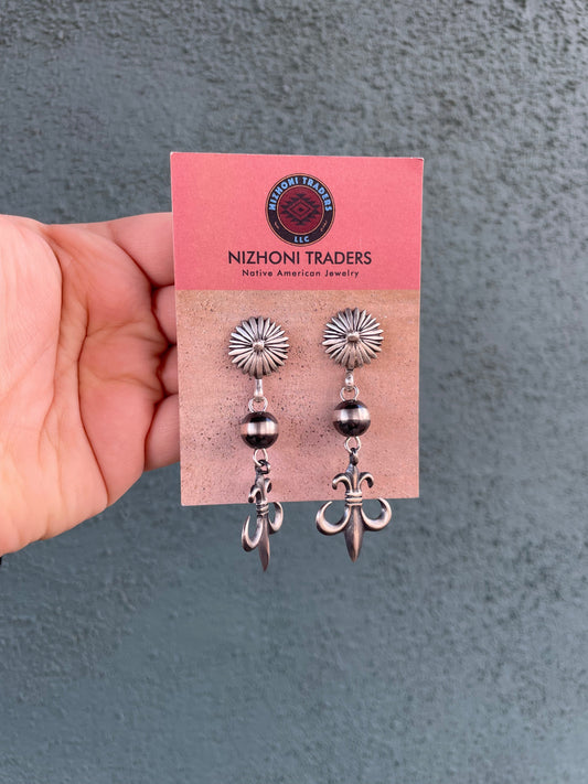 Handcrafted Sterling Silver Flower Dangle Earrings