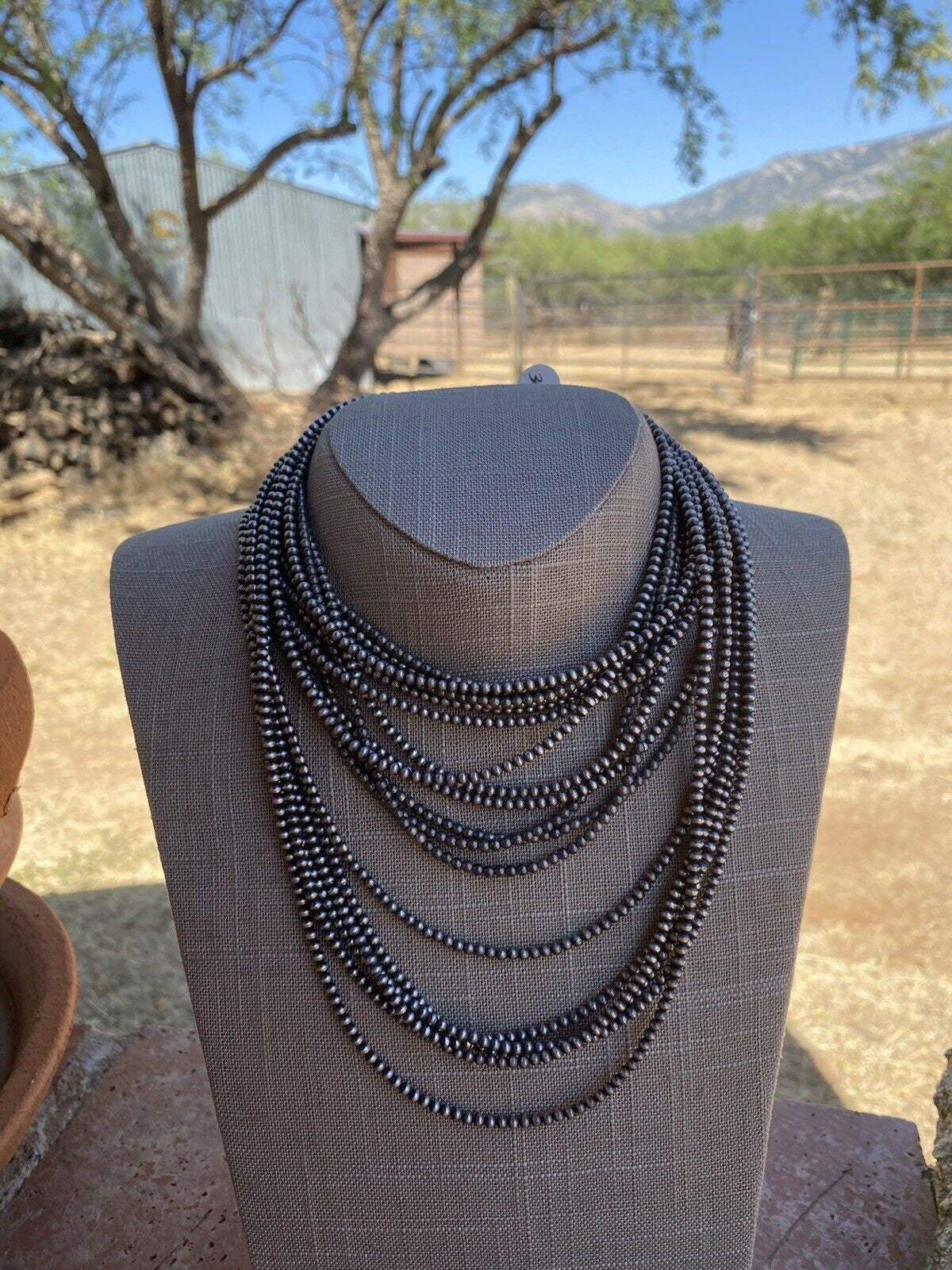 Handcrafted 3mm Sterling Silver Pearl Beaded Necklace
