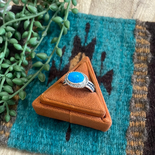 “The Mili” Handcrafted Sterling Silver Single Stone Turquoise Ring
