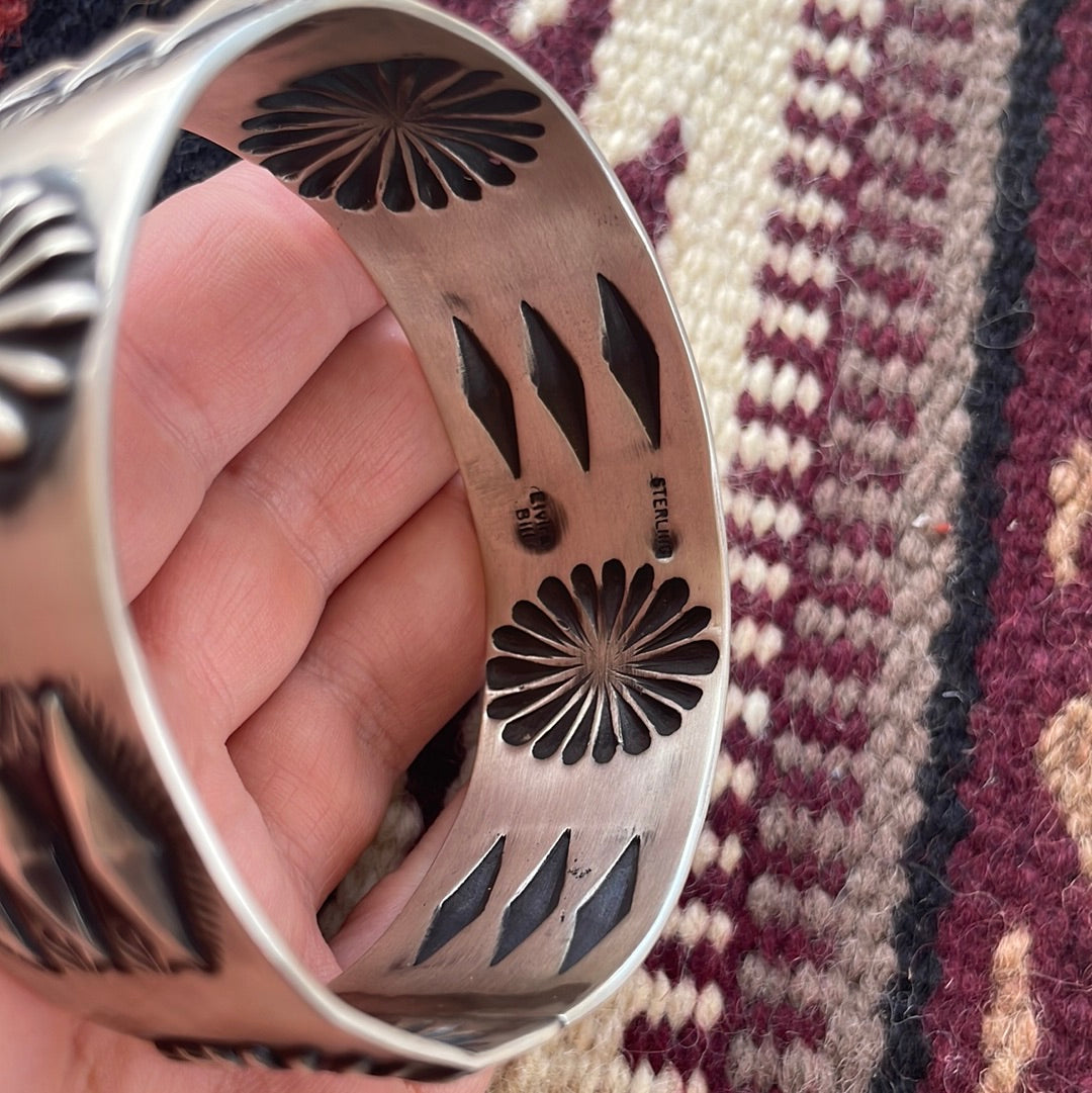 Elvira Bill Handcrafted Sterling Silver Bangle Signed