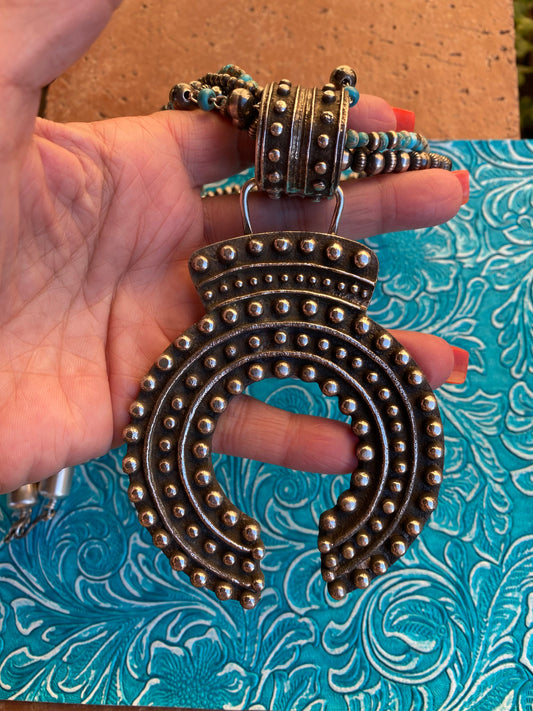 Handcrafted Sterling Silver Ball Cast Naja by Delbert Arviso