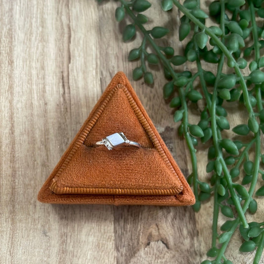 The Mini Handcrafted Agate & Sterling Silver Single Stone Ring