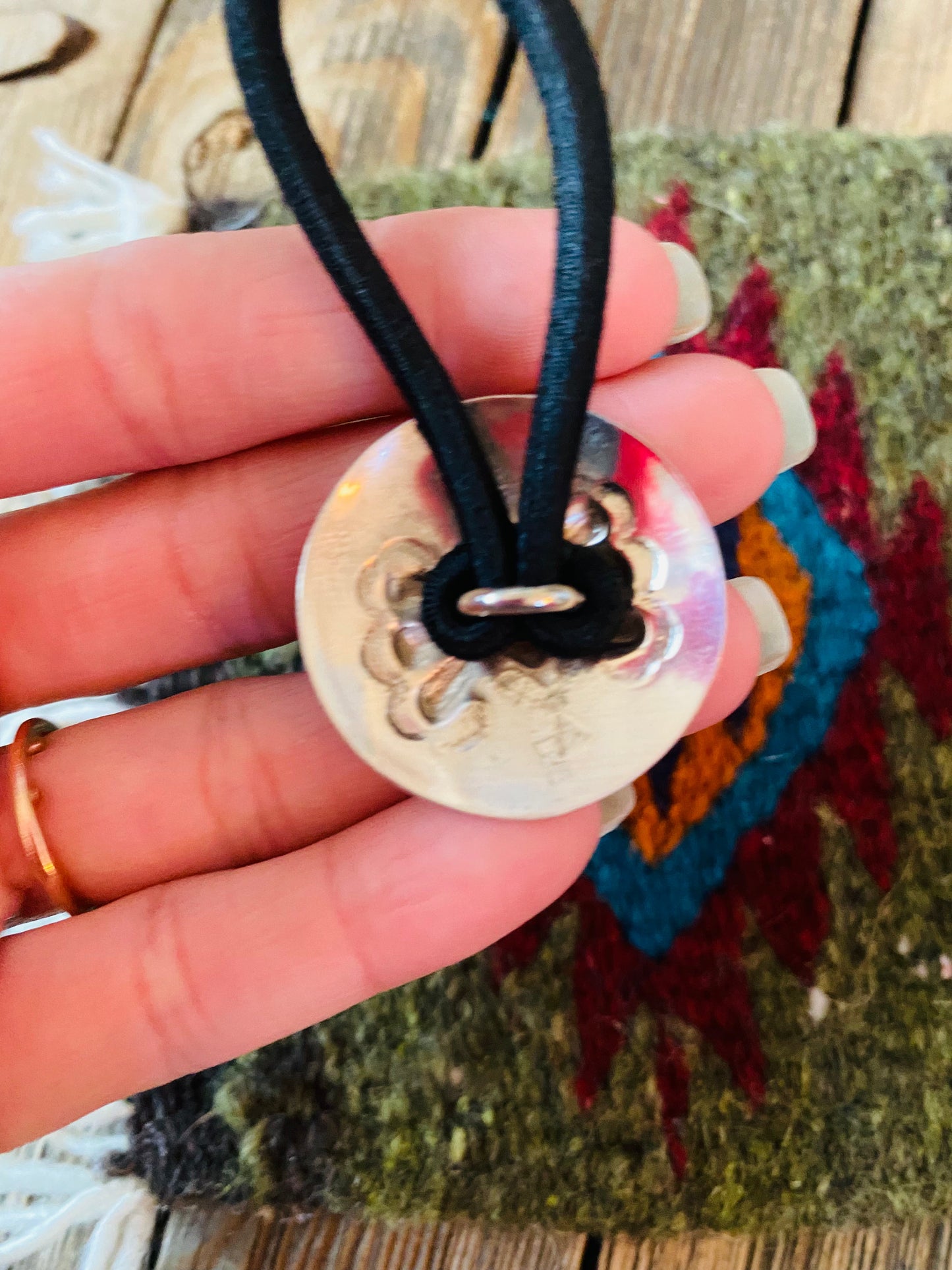 Handcrafted Sterling Silver Hand Stamped Hair Tie
