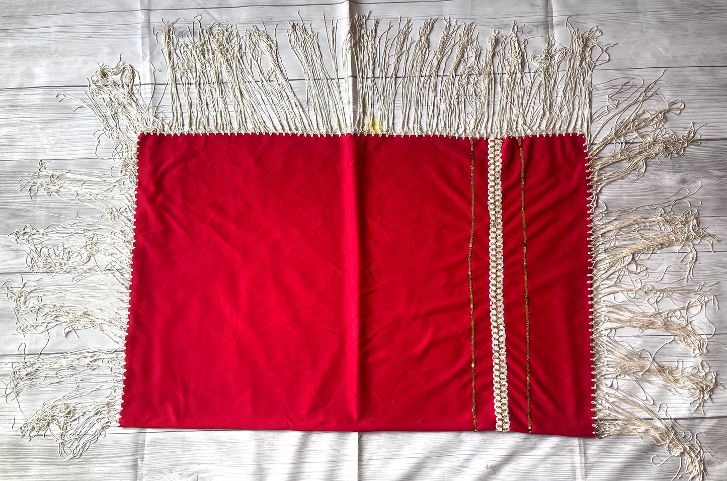 Handcrafted Old Pawn Red Vintage Blanket