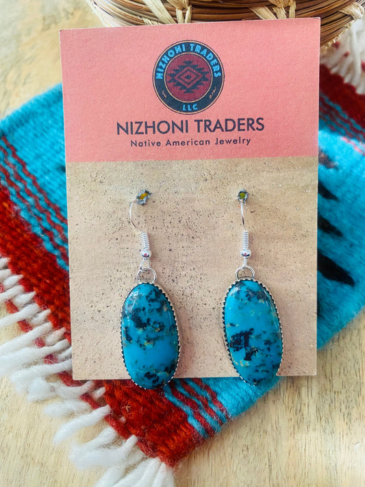 Handcrafted Turquoise & Sterling Silver Dangle Earrings