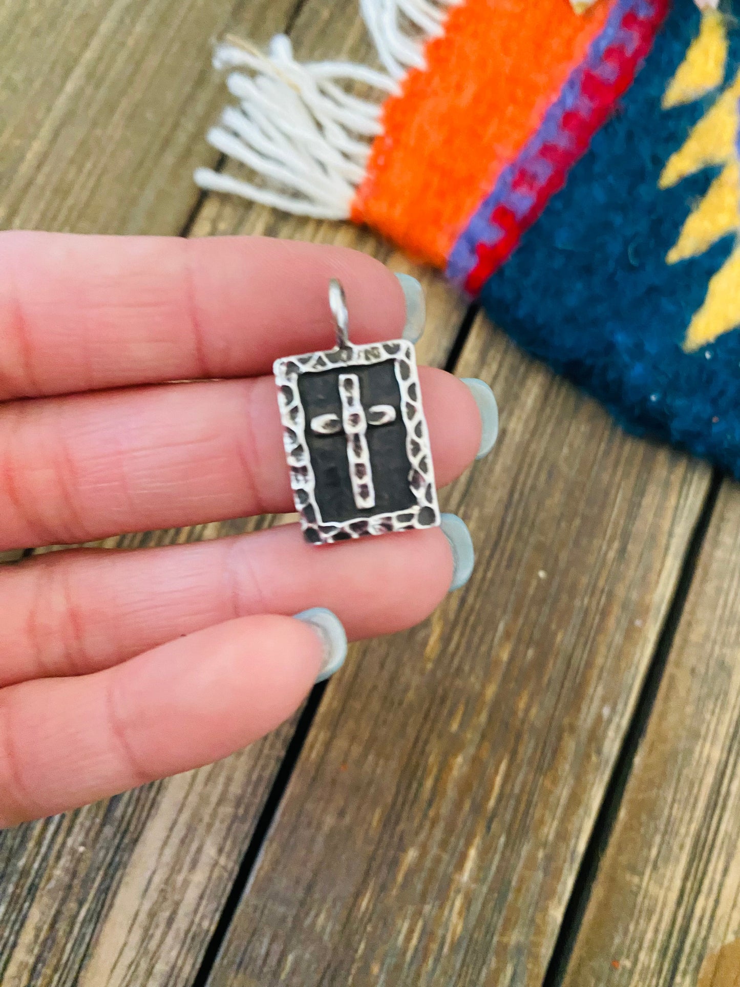 Navajo Sterling Silver Cross Pendant