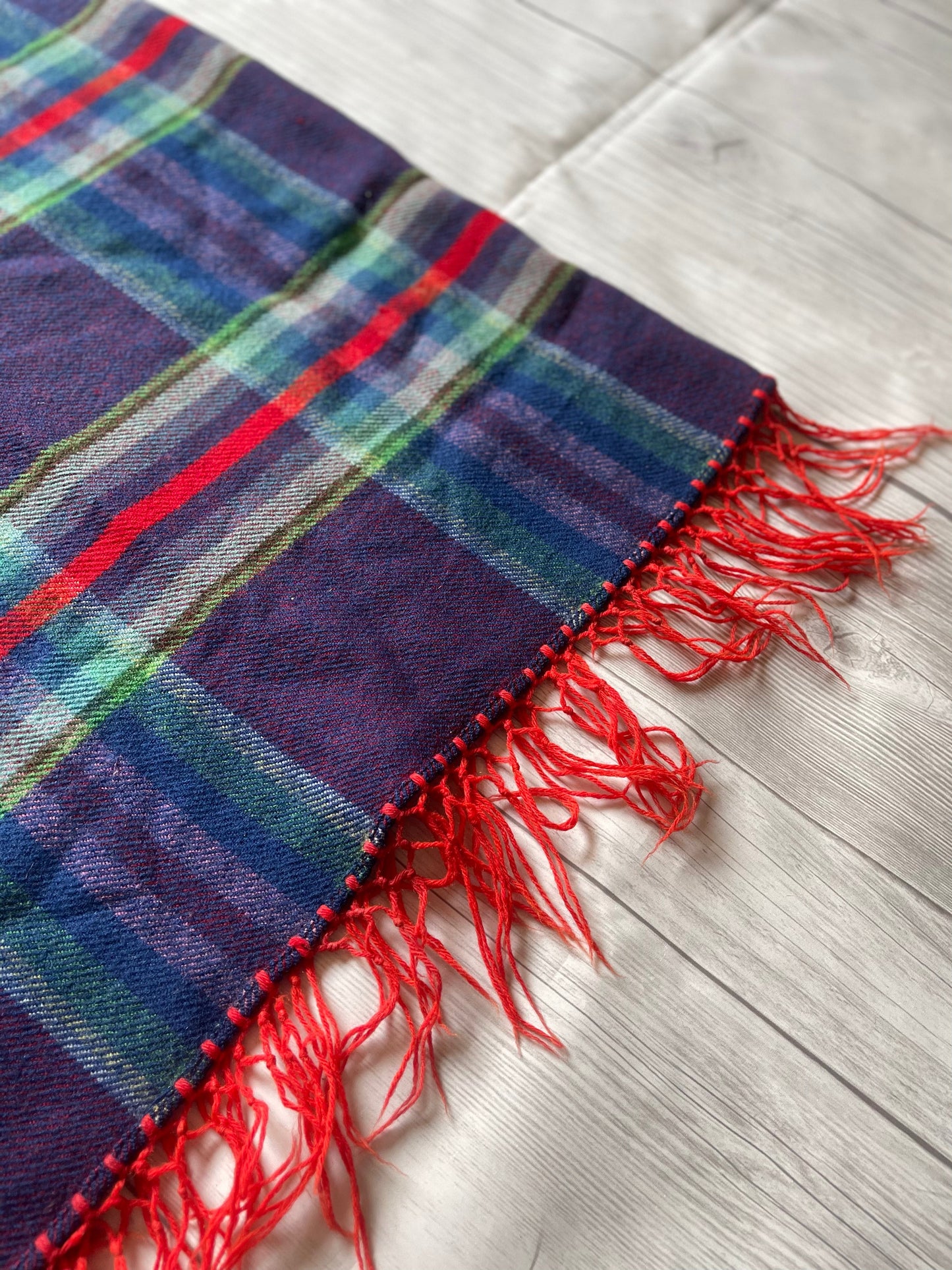 Handcrafted Old Pawn Blue Vintage Blanket