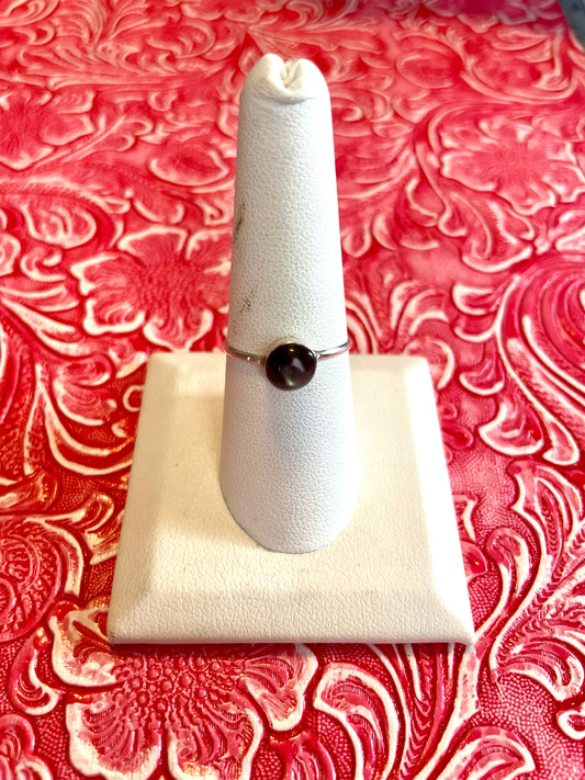 Handcrafted Dark Topaz Stone & Sterling Silver Ring